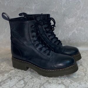 Roolee Elvis Women's Black Lace-Up  Platform Boots Size 9
